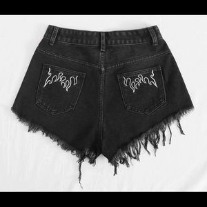 SHEIN Ripped black short